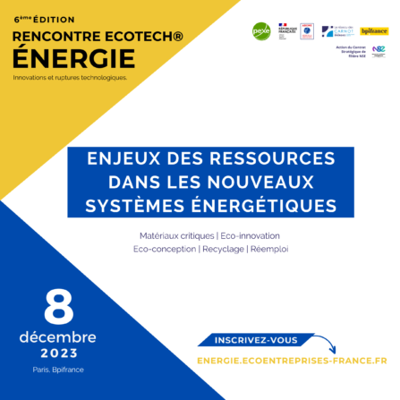 Rencontre Ecotech Energies - PEXE - Paris - 8 décembre - 6ème édition